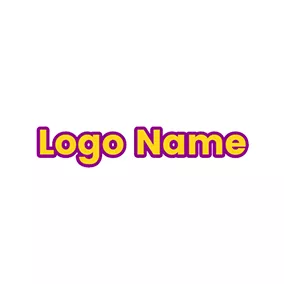 Facebook Logo Purple and Yellow Regular Font Style logo design