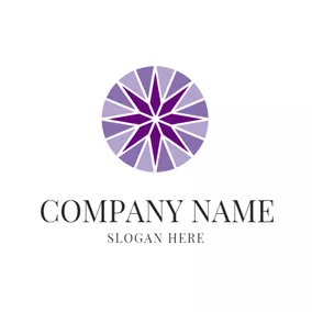 ポリゴンロゴ Purple Circle and Polygon logo design