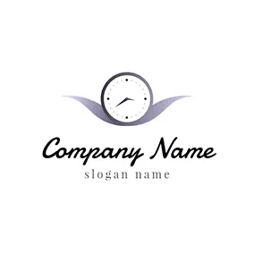 Flat Logo Purple Decoration and White Watch logo design