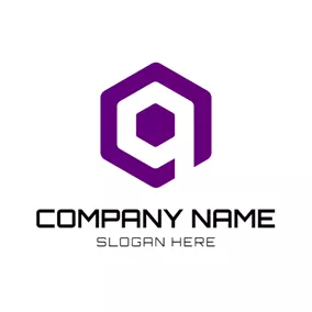 Go Logo Purple Hexagon and White Letter Q logo design