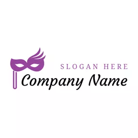 Event Logo Purple Mask and Costume Party logo design