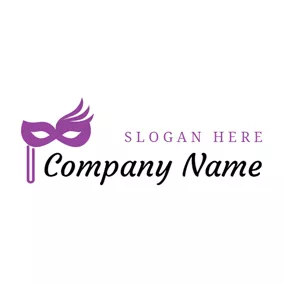 Blindfold Logo Purple Mask and Costume Party logo design