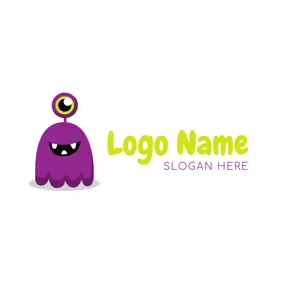 怪物Logo Purple Monster Pattern logo design
