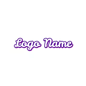 Logotipo De Facebook Purple Outlined and Connected Wordart logo design