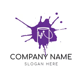 Bucket Logo Purple Pigment and White Bucket logo design