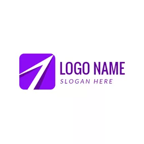 Logotipo De Concepto Purple Square and White Arrow logo design