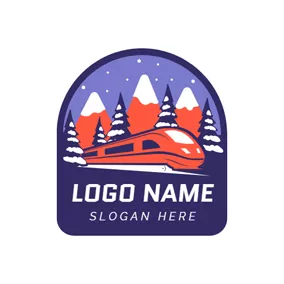 Event Management Logo Purple Tree and Red Train logo design