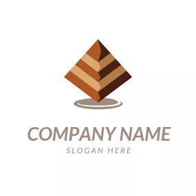 馅饼 Logo Pyramid Shape and Brownie logo design
