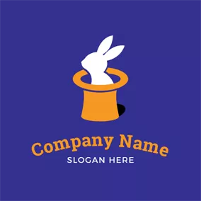 魔法ロゴ Rabbit and Magic Hat logo design