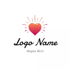 婚約のロゴ Radiance and Love Heart logo design