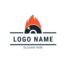 Logotipo De Llama Raging Flame and CD logo design