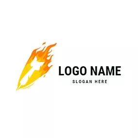 ダーツロゴ Raging Flames and White Dart logo design