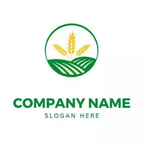 牧场 Logo Ranch and Wheat logo design