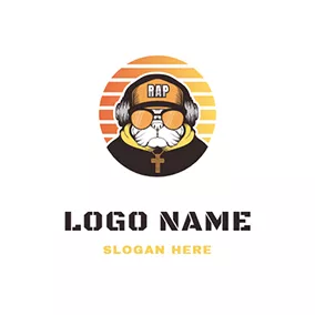 耳机 Logo Rapper Cartoon Animal logo design