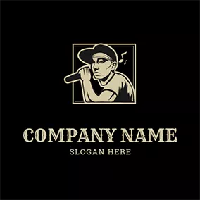 歌唱 Logo Rapper Square Frame Man logo design