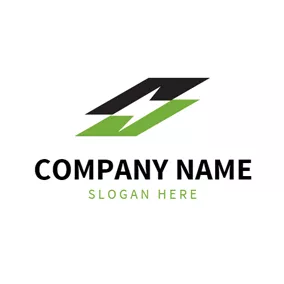 Creative Logo Rectangle and Lightning Shaped logo design