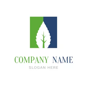 薄荷 Logo Rectangle and Mint Leaf logo design