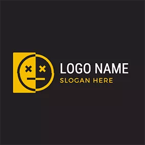 表情包 Logo Rectangle Circle Emoji Sad logo design