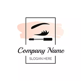 Logótipo De Pestanas Rectangle Lash Curler and Eyelash logo design