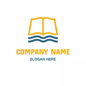 文学 Logo Rectangle Line Book Literature logo design