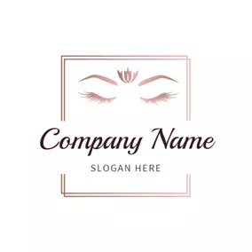 メイクアップアーティストロゴ Rectangle Seraphic Eyebrow and Eyelash logo design