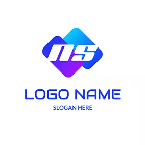 N Logo Rectangle Simple Letter N S logo design