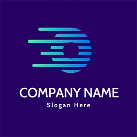 Blue Logo Rectangle Stripe Letter O logo design