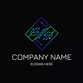 Circuit Logo Rectangle Structure Circuit Future logo design