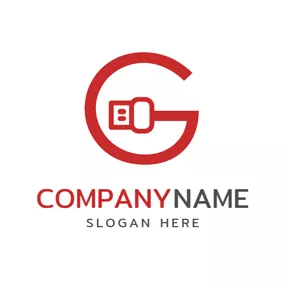 Electronic Logo Red USB Interface and Letter G logo design