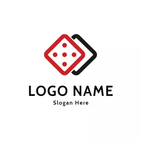 Frame Logo Red and Black Dice logo design