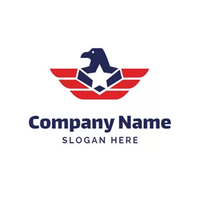 アメリカのロゴ Red and Blue Eagle logo design
