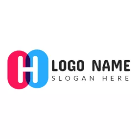 Logótipo H Red and Blue Letter H logo design