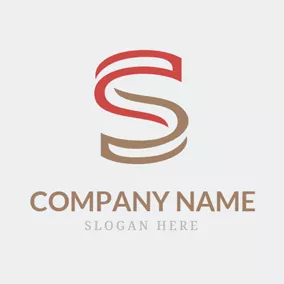 アルファベットロゴ Red and Brown Letter S logo design