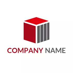 Figure Logo Red and Gray Wooden Container logo design