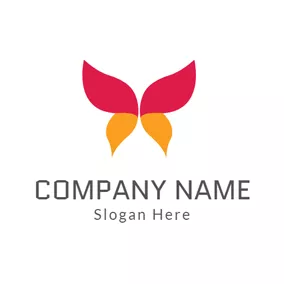 Creature Logo Red and Orange Butterfly logo design