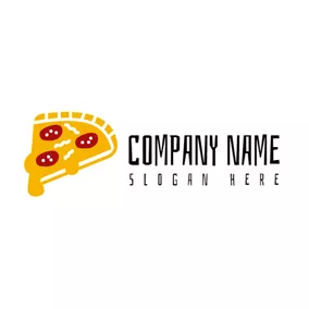 披薩Logo Red and Orange Pizza logo design