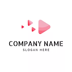 Button Logo Red and Pink Play Button logo design