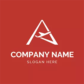 Logotipo A Red and White A Letter Airplane logo design