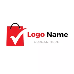 Logo Mode Et Beauté Red and White Bag logo design