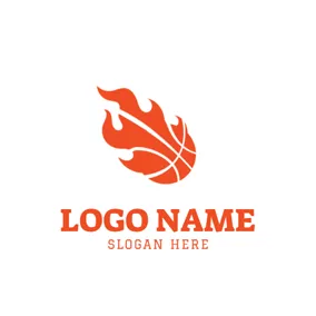 Sport & Fitness Logo Red and White Basketball logo design