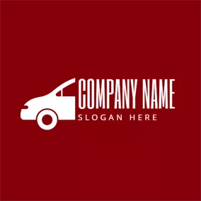 物流 Logo Red and White Car logo design