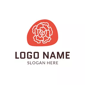 Elegant Logo Red and White Carnation Icon logo design