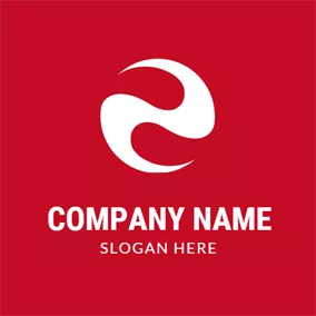 Agency Logo Red and White Curve logo design