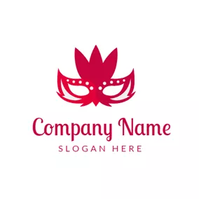 戲劇logo Red and White Feather Mask logo design