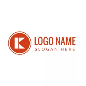 アルファベットロゴ Red and White Letter K logo design
