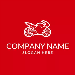 Cycle Logo Red and White Motorcycle logo design