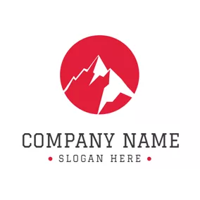 Sunshine Logos Red and White Mountain Peak logo design