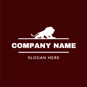Lion Logo Red and White Standing Lion logo design