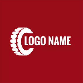 カジュアルロゴ Red and White Tire logo design
