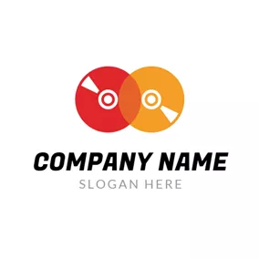 Compact Logo Red and Yellow CD logo design